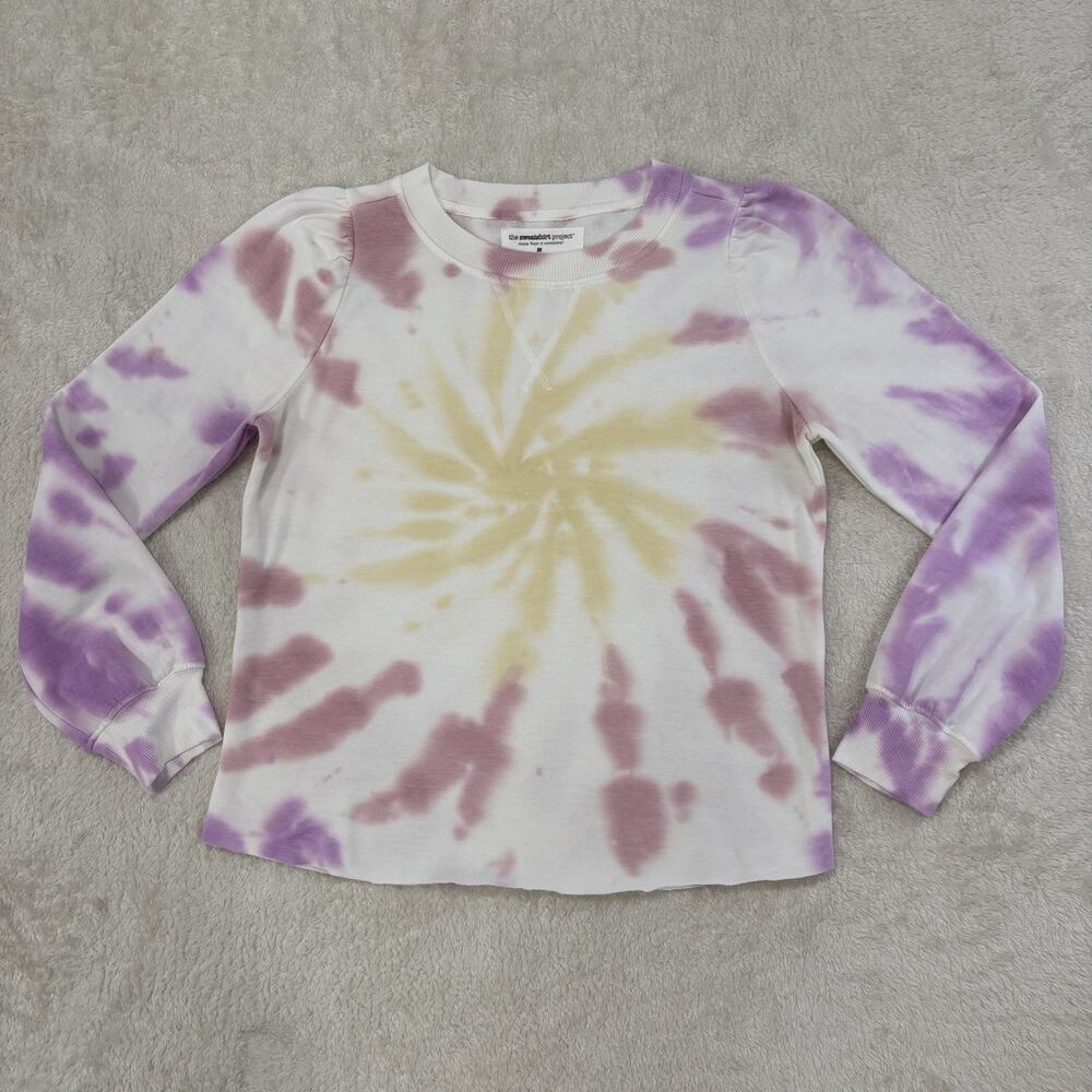 The Sweatshirt Project Womens M Pastel Tie Dye Puff Sleeve Sweatshirt Soft Girl